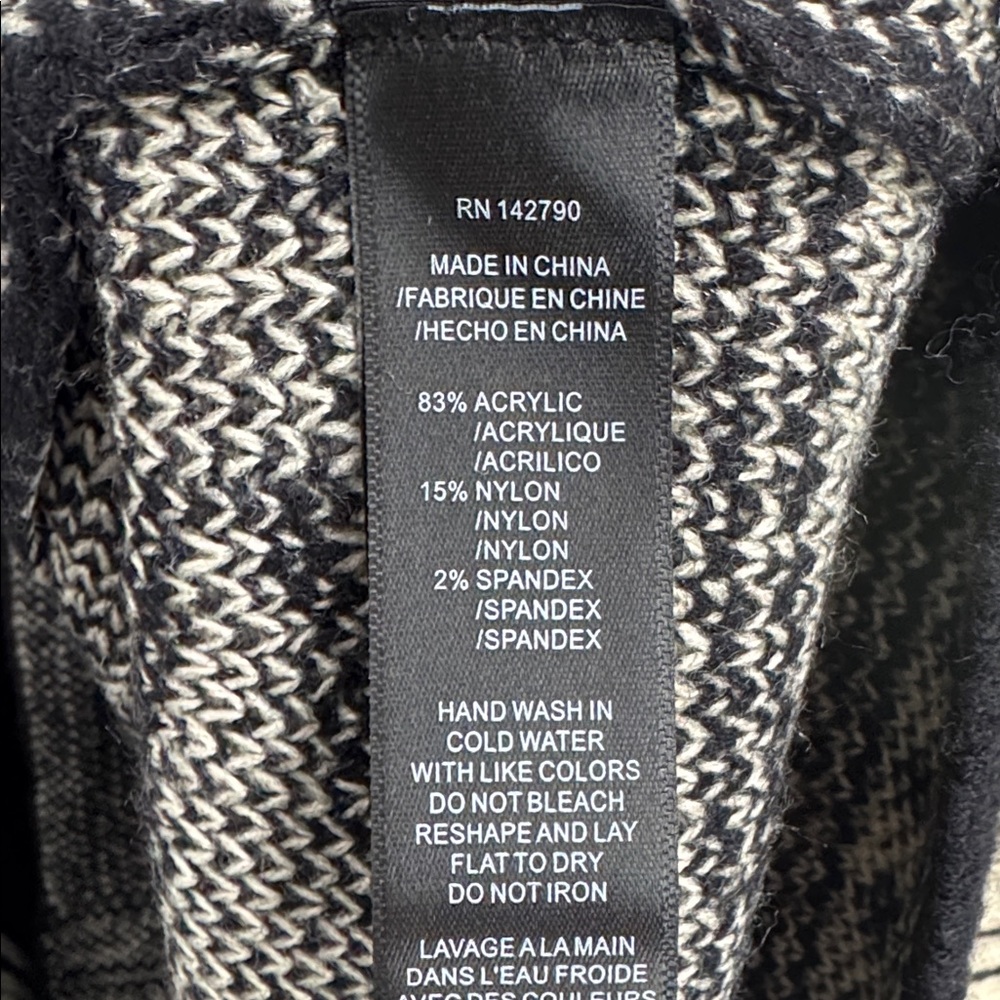 MaxSport Stylish Knit Patterned Cascade Open Front Cardigan Sweater Size S/M - Picture 9 of 11